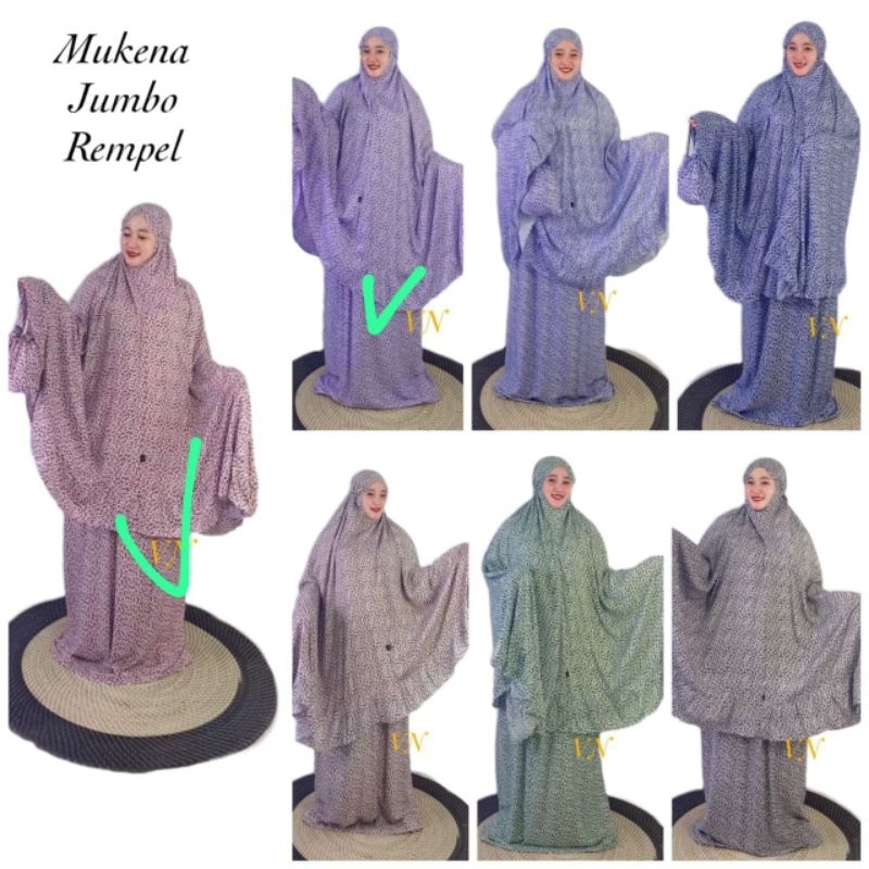 Mukena Bali motif bunga kecil bahan Rayon Bali