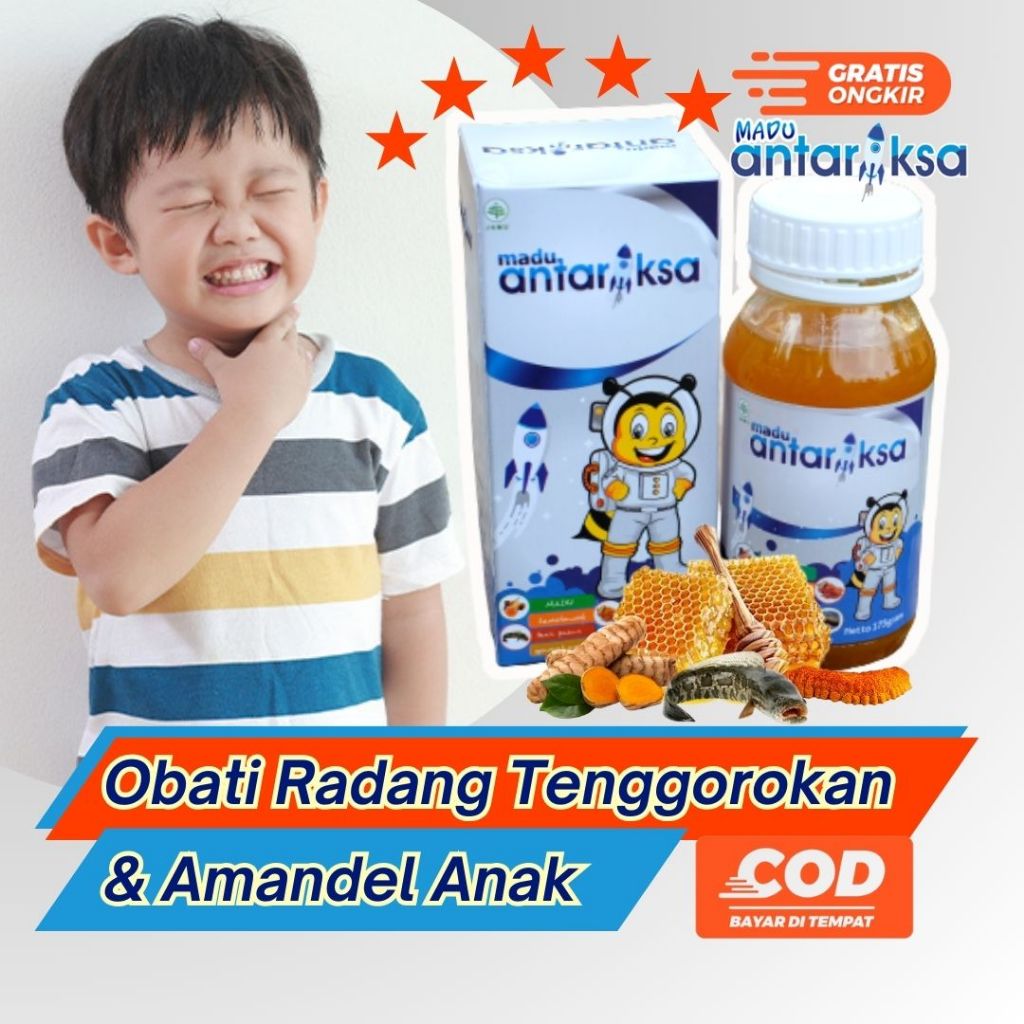 Obat Radang Tenggorokan, Sariawan Anak- Anak, Bayi, Balita Asli - Madu Antariksa