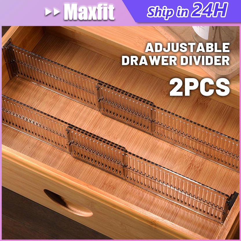 ART F36O 2Pcs Sekat Laci Organizer Pakaian  Kantor Adjustable Penyekat Laci Penyekat Kotak Lemari Or