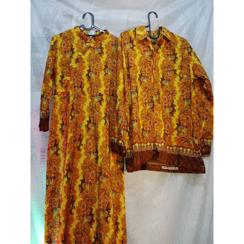 (PAKET HEMAT) Dress & Kemeja Batik "PAPUA" Motif Burung Cendrawasih *PRELOVED*