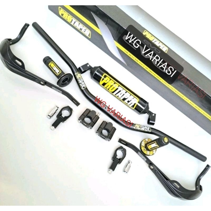 Paket Stang protaper charmichael Low Plus Raiser Set Handguard Tulang Daun Set Handgrip Klx Crf Wr V