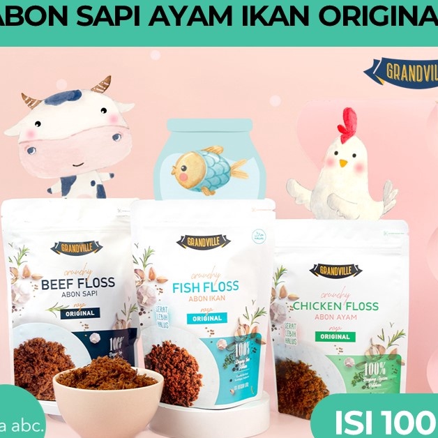 

HJ6 Abon CIPUNG Abon GRANDVILLE Beef Floss Abon Sapi Chicken Floss Abon Ayam Ikan Original Spicy