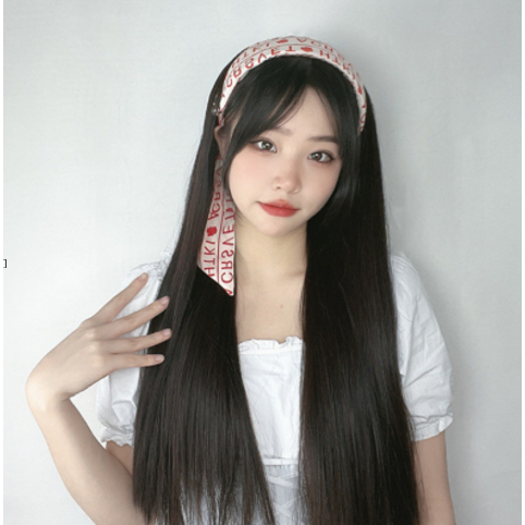 Wig Bando Cantik Wanita Simple Elegan Korean Version Wig Bando Panjang Wanita Hairclip Korea Rambut 