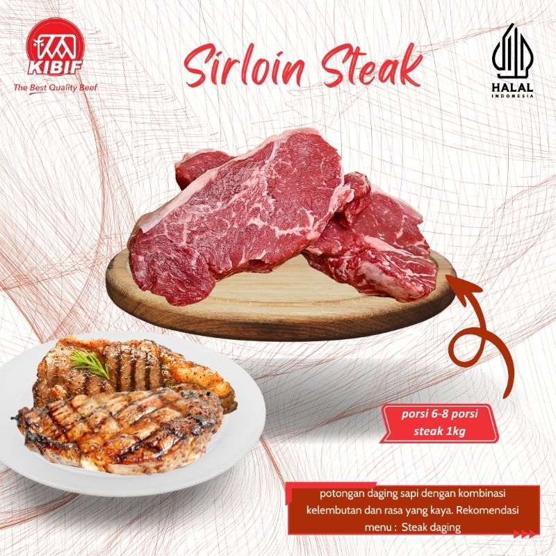 

Sirloin Steak 1kg (6-8 porsi)
