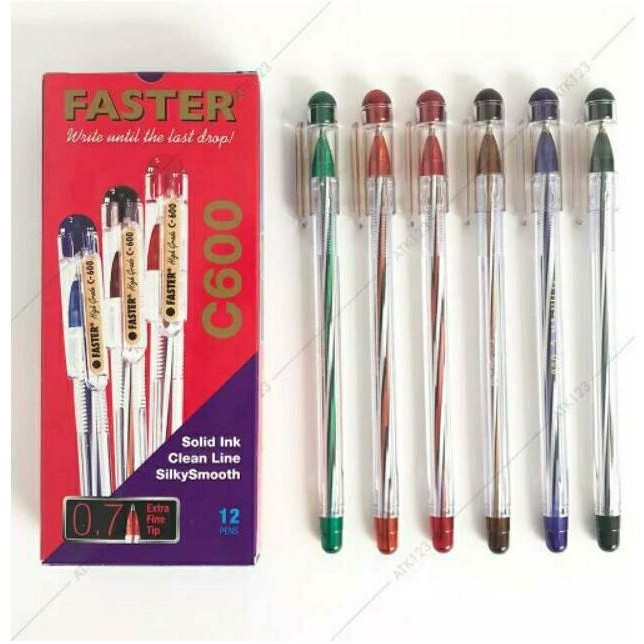 

Pulpen / Bolpoin / PEN CABUT ORIGINAL FASTER C600 [LUSIN -12 PCS]