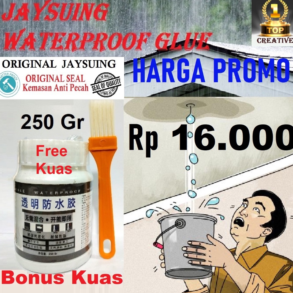 Pilih Ini Jaysuing lem ANTI BOCOR KERAMIK KAMAR MANDI KOLAM lem x 2 transparant JAiSUING WATERPROOF 