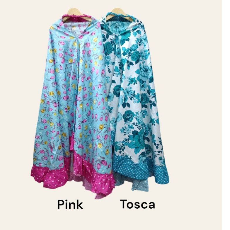 mukena anak perempuan umur 6 - 8 tahun bahan katun motif bunga