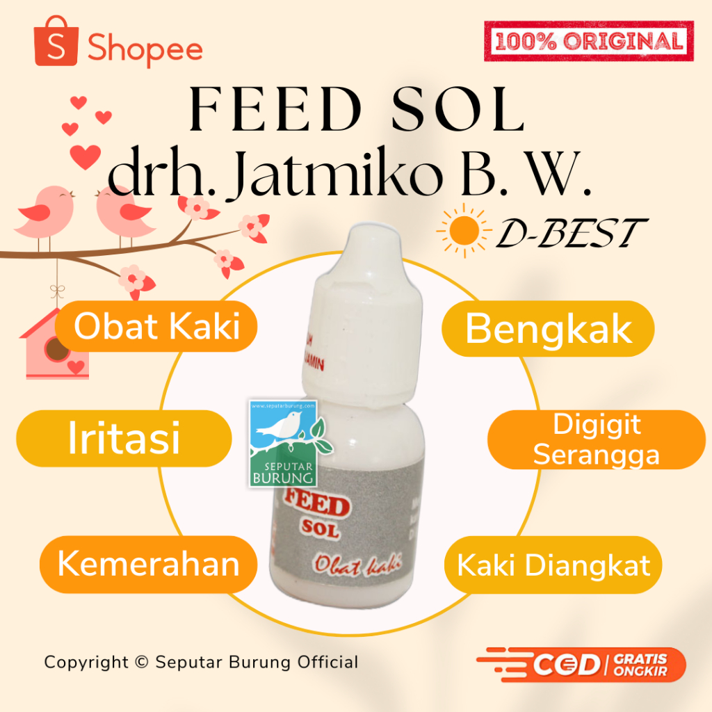 FEED SOL drh. Jatmiko Budi Wiyono - Obat Burung Kaki Iritasi Infeksi Serangga Bengkak
