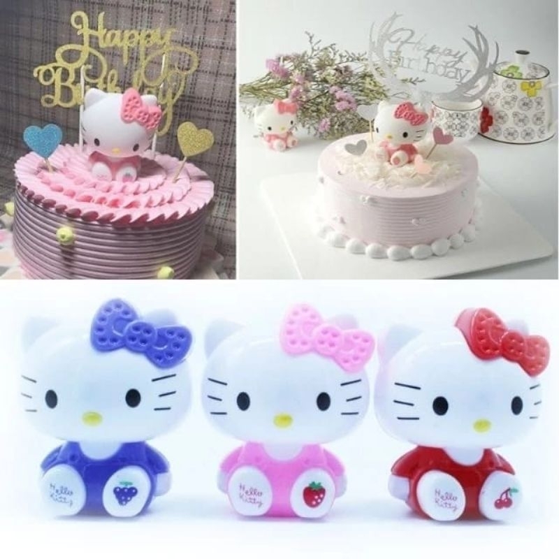 {JS} Pajangan Kue Ulang Tahun Figure HelloKitty / Hiasan Kue Ulang Tahun Tema Hello Kitty / Dekorasi