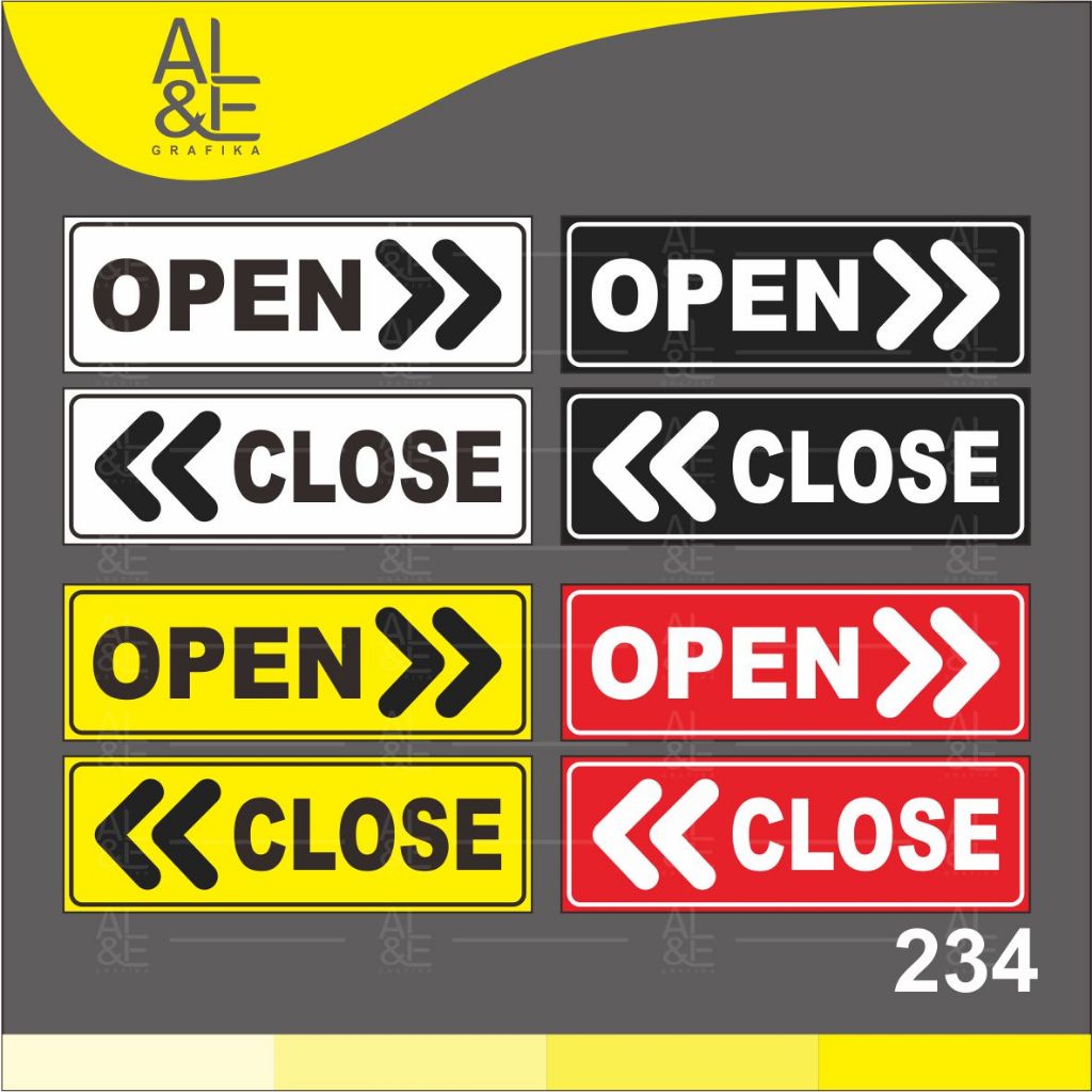 

234 - Stiker Open dan Close, Sticker Vinyl, Cetak Premium Indoor