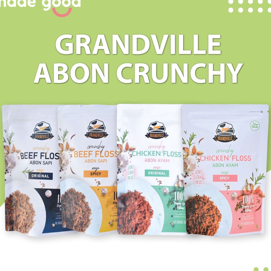 

KF7 Grandville Abon Crunchy 1gr Sapi Ayam Beef Chicken Fish Ikan Original Spicy Beef Sapi Original