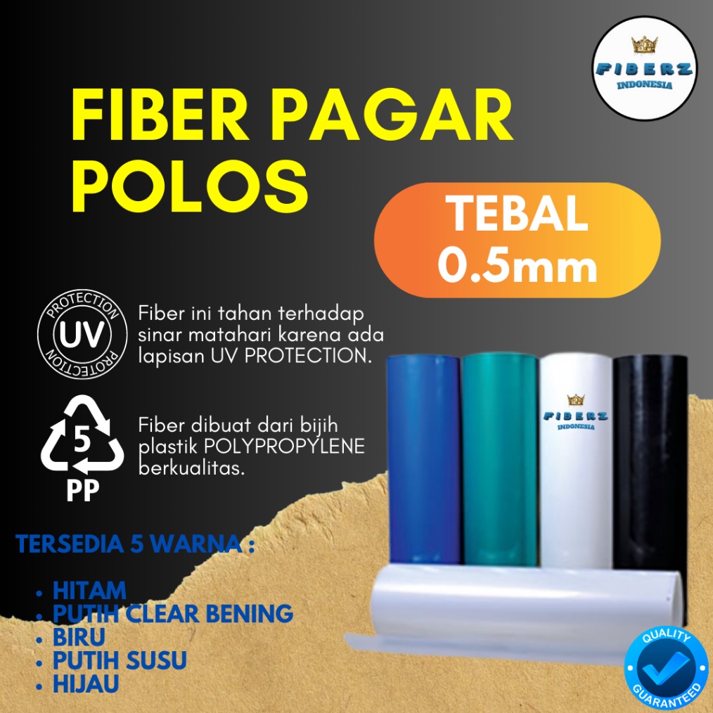 ART I47O FIBERZ Fiber Plastik Penutup Pagar POLOS TEBAL 5mm Meteran