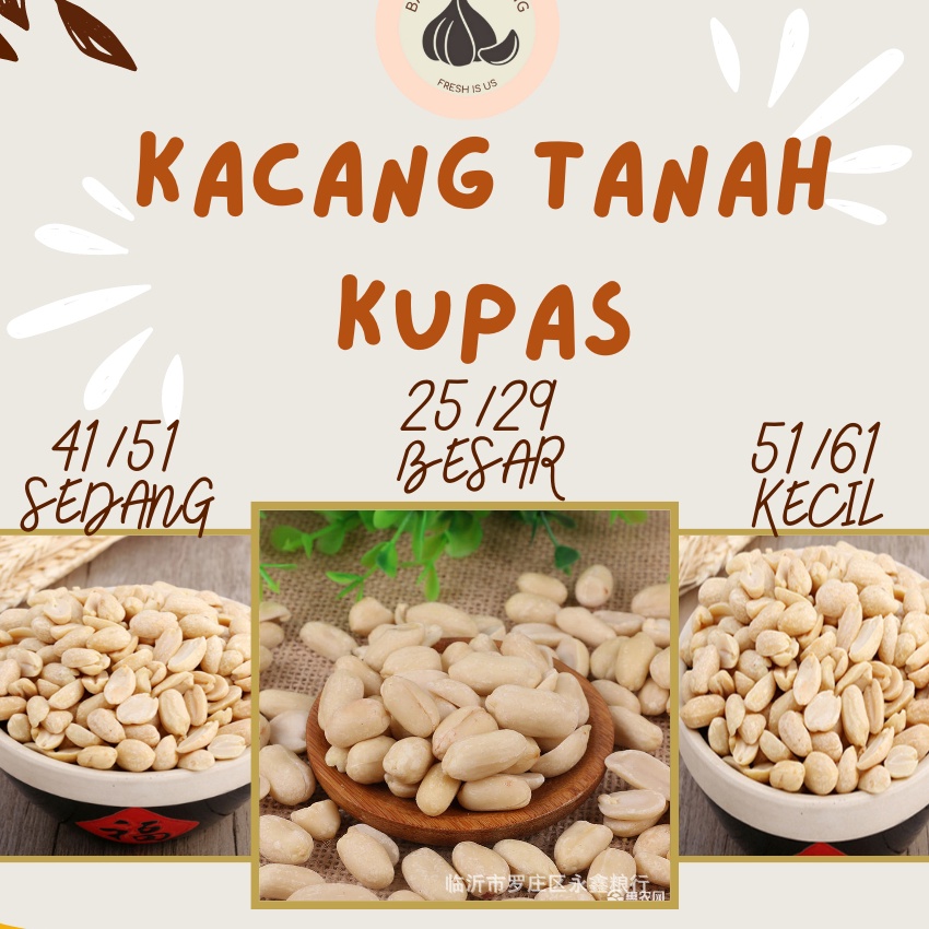 

Beli Kacang Tanah Kupas Bersih Import 1 KG kualitas premium HSD