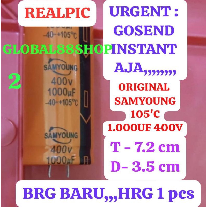 1000uf 400v 1000mk 400v 1000mikro 400v SAMYOUNG ORIGINAL ELCO ECO ELKO KAPASITOR CAPASITOR IGBT MOSF