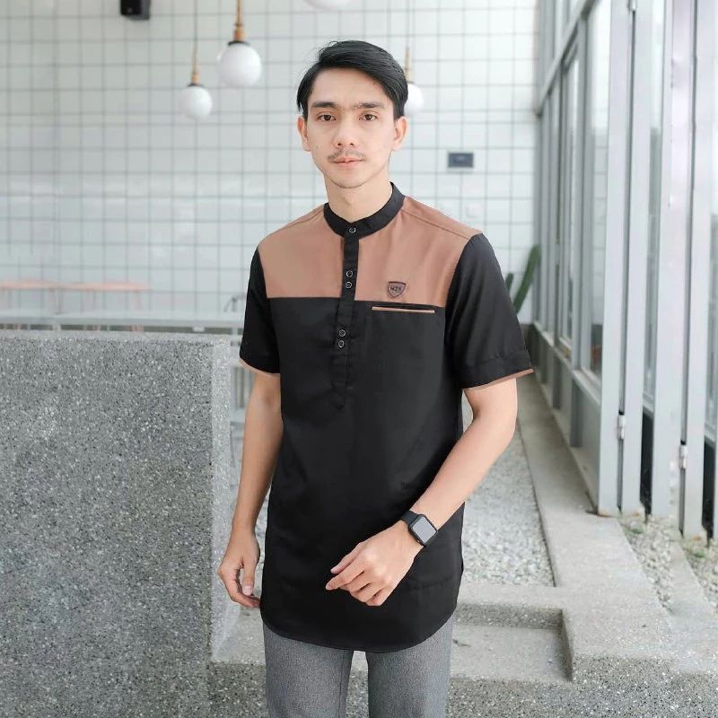Koko Kurta Lengan Pendek Matt Katun, Halus Tebal Tidak Mudah Kusut, Menyerap Karingan Jahitan Rapih 