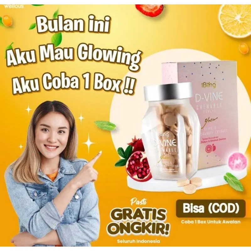 D-VINE Candy  ISI 20 BUTIR Collagen Herbal Asli 100% D Vine Anti Aging Pemutih Wajah Herbal Original