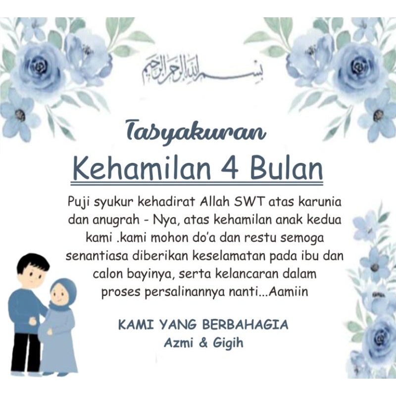 

stiker tasyakuran 4 bulan / 7 bulan fre disen bisa ganti tema sesuai keinginan