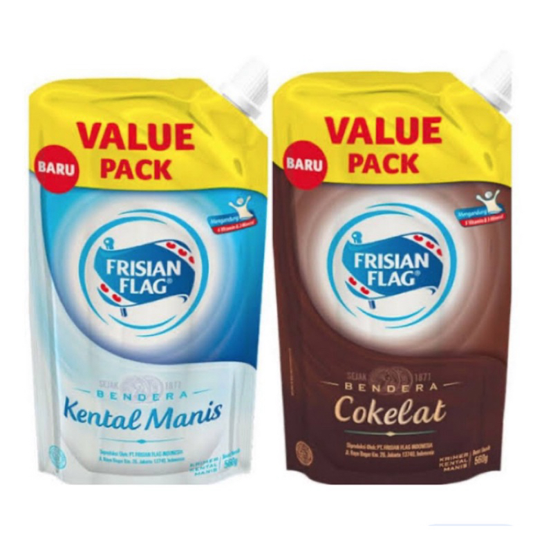 

Frisian flag susu kental manis pouch putih/coklat 545 gr