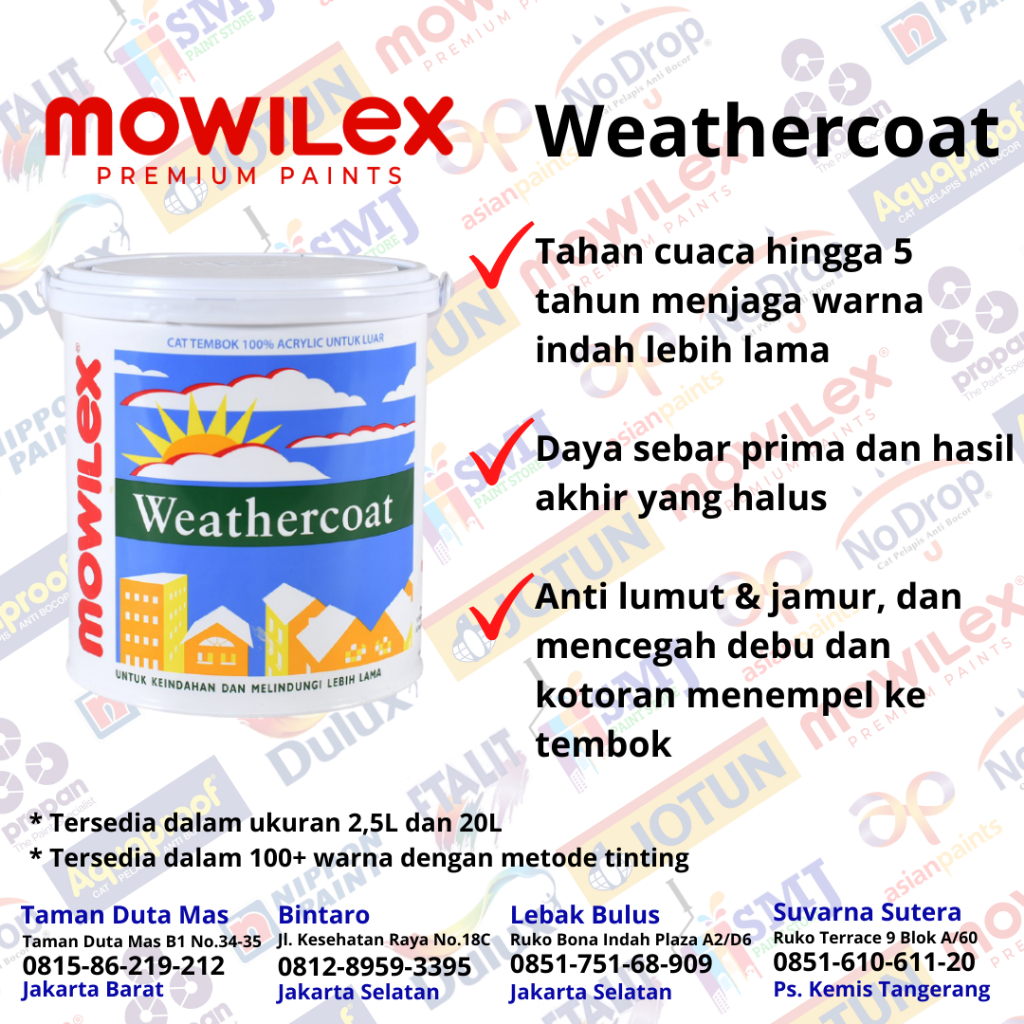 CAT EXTERIOR MOWILEX WEATHERCOAT TINTING 2,5 LITER
