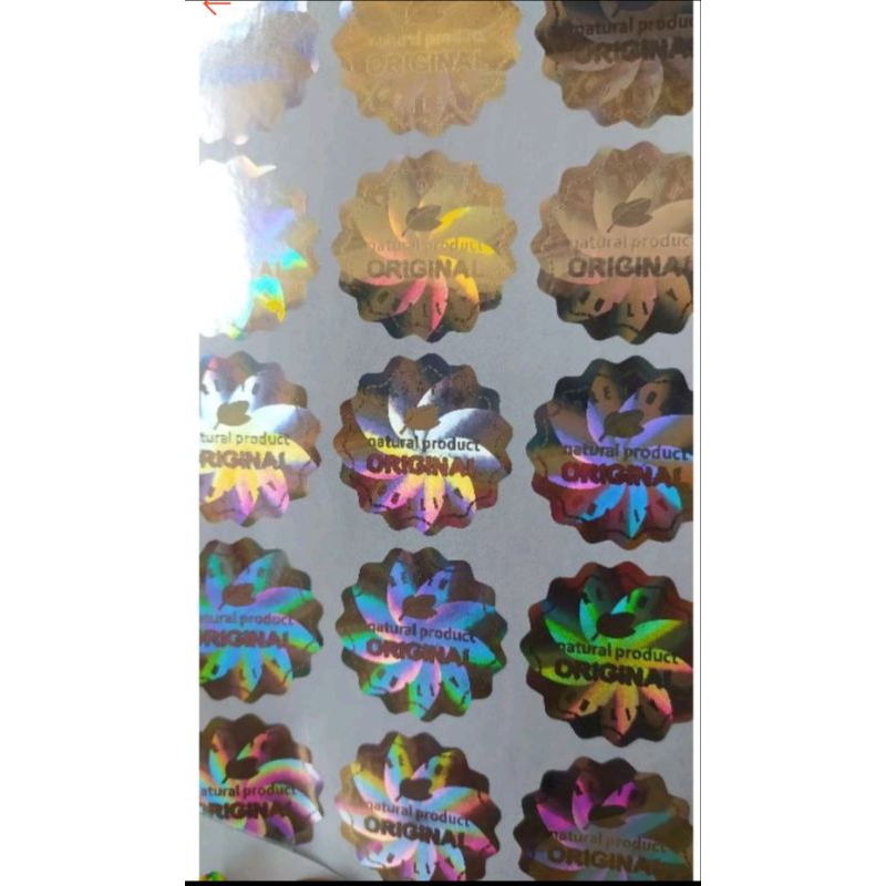 

stiker hologram original produk bunga putar 3 cm