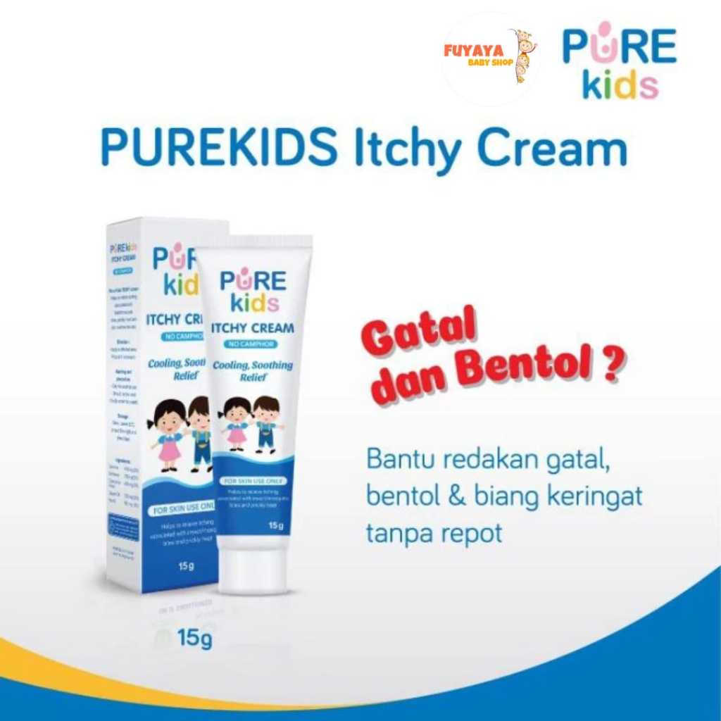 PURE Kids ITCHY Cream 15g / Cream gatal untuk bayi / Cegah Biang Keringat / Atasi Gatal Kulit Pada B