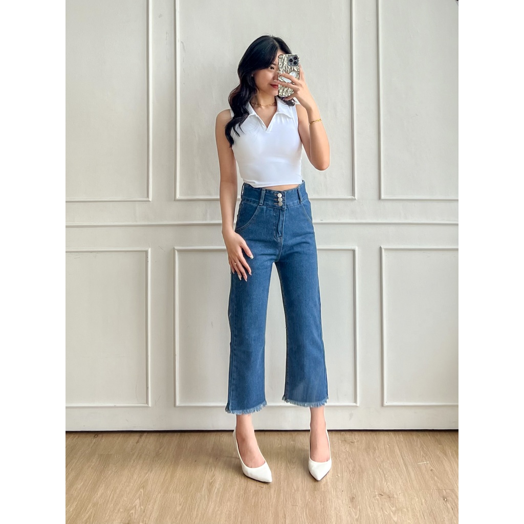 DOLLA - Jihan Jeans High Waist Kulot Jeans Petite Friendly