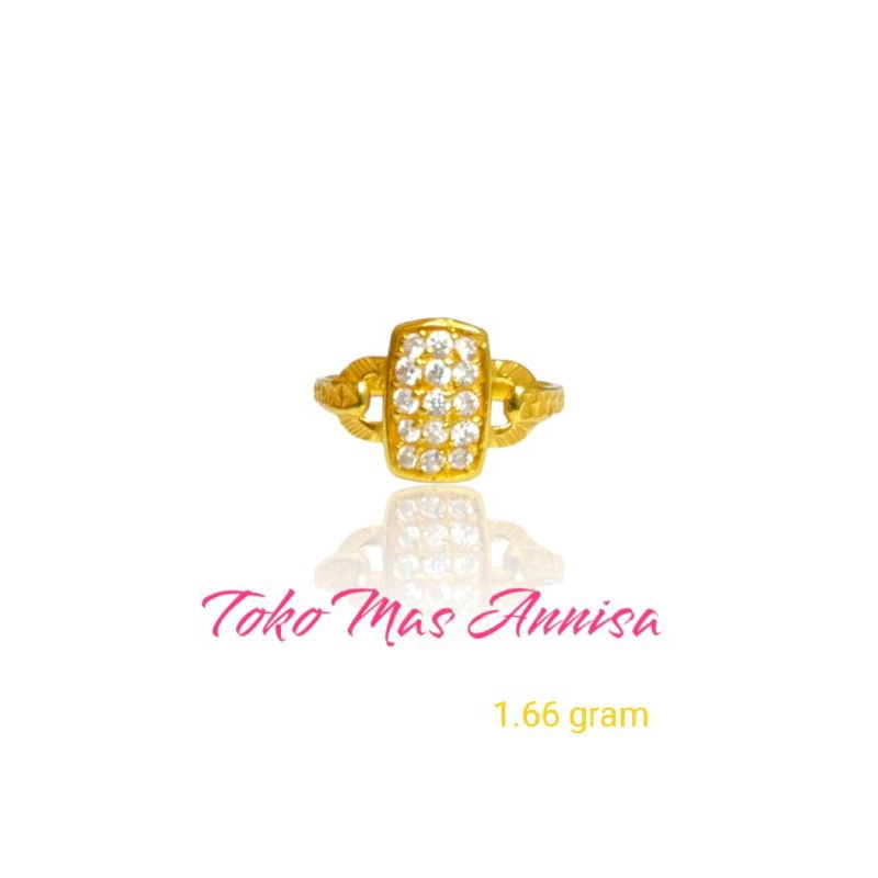 Cincin Emas Permata Persegi 16k, Toko Mas Annisa