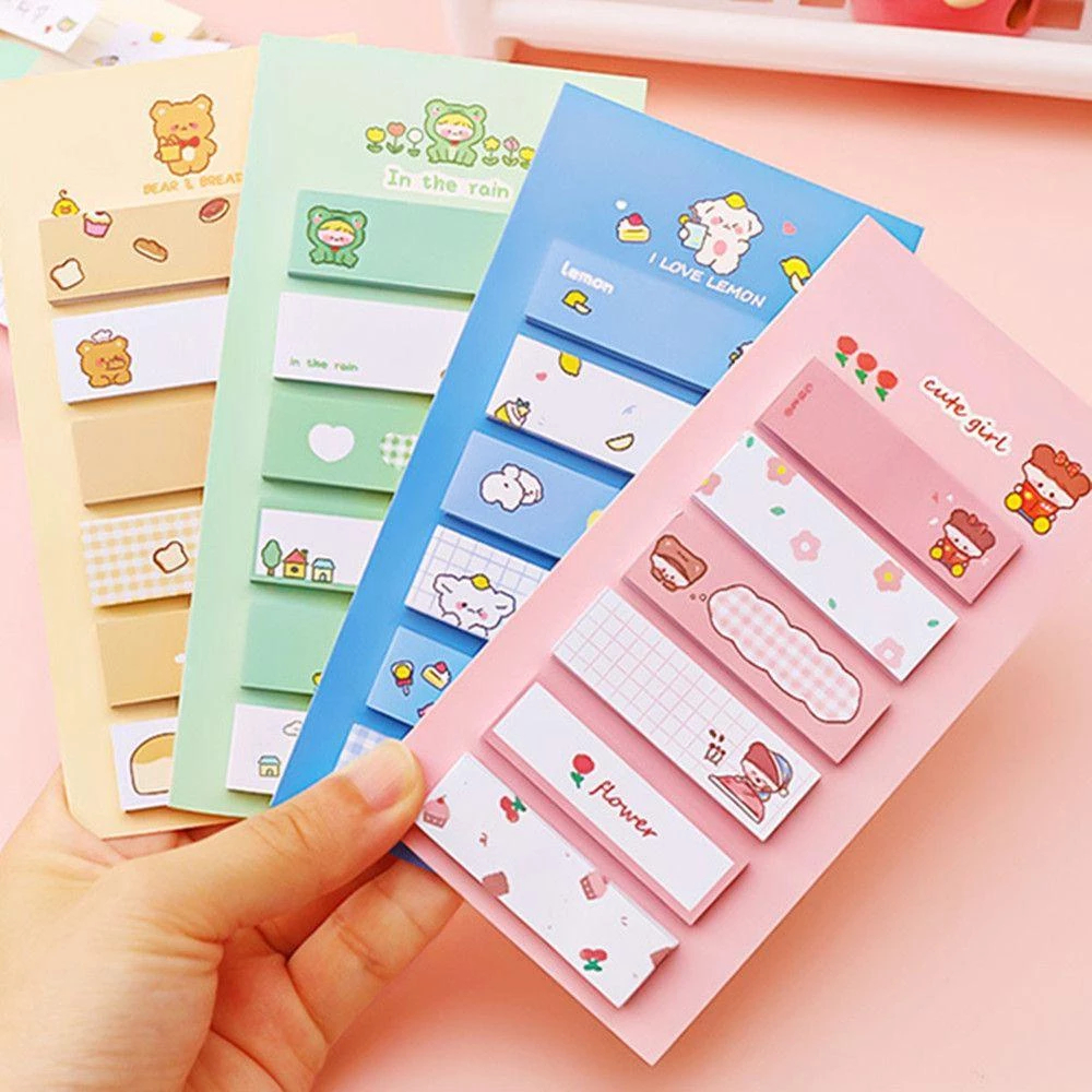 

1SET Pembatas Buku Sticky Notes Motif Lucu 120 Lembar Cute Alat Sekolah Bookmark