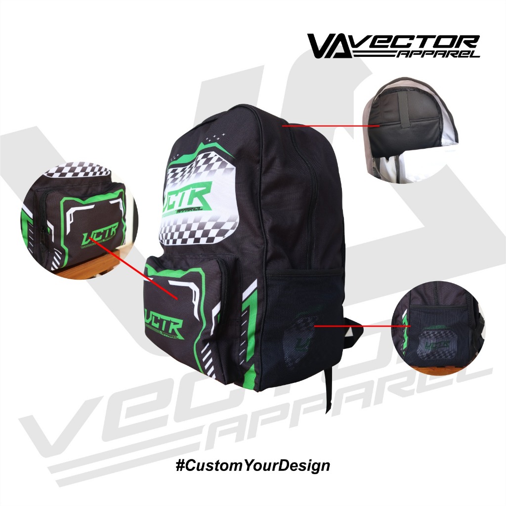 Tas Ransel Racing Free Custom Design Backpack Racing Gaming Full Printing Kekinian Berkualitas