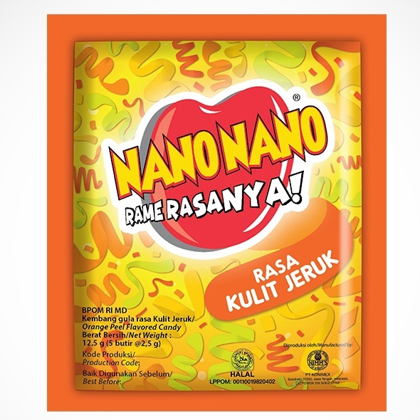 

NANO NANO Permen Rasa Kulit Jeruk per 1 Pcs - Bonbon Candy Manisan Buah Orange Peel Flavour Nano-Nano