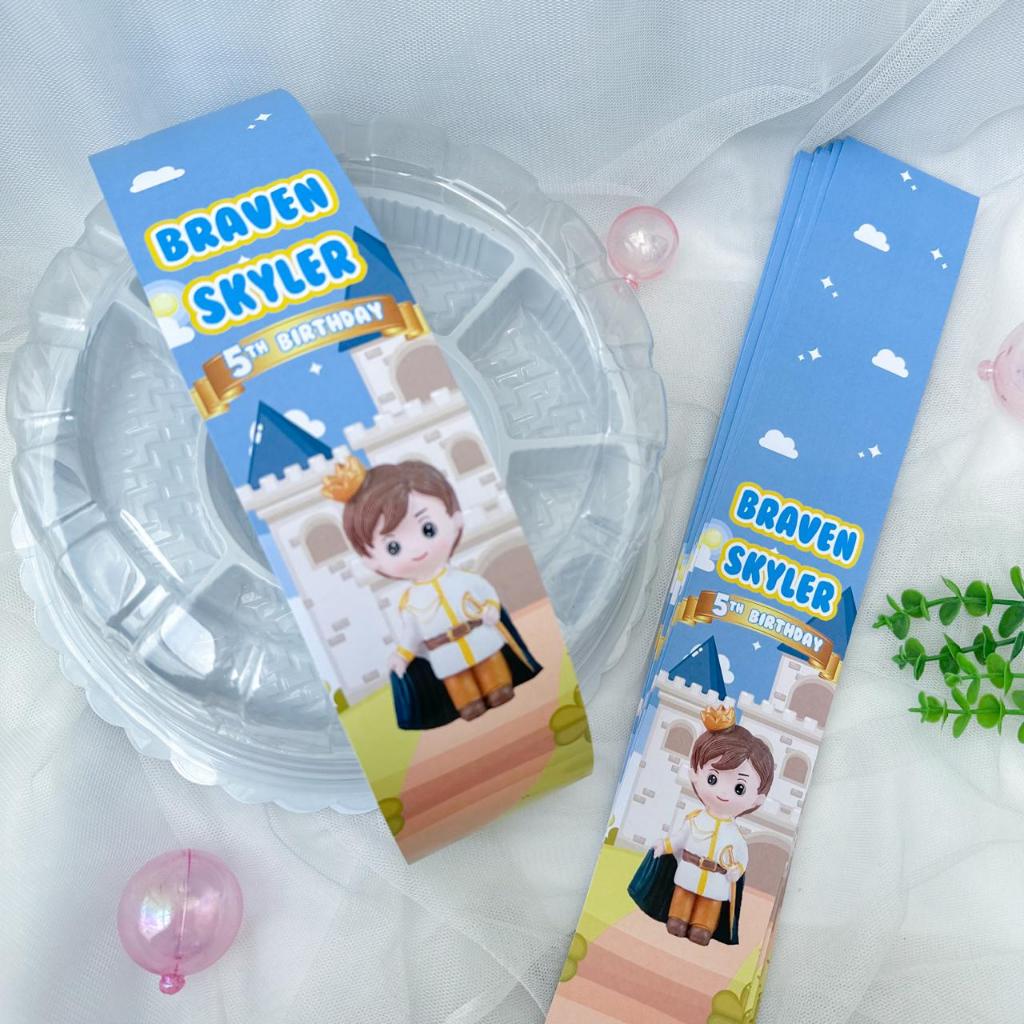 

Prince Pangeran- Label Sleeve Dus Packing / Bento / Nasi Kotak Birthday / Hampers Ulang Tahun