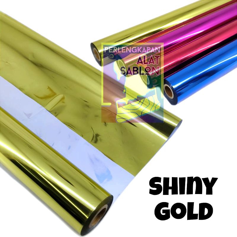 

PLASTIK KERTAS FOIL SABLON SHINY GOLD 64CMX5M