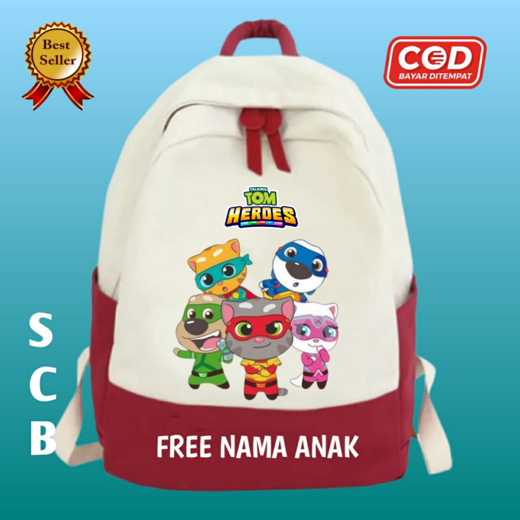 TAS RANSEL BACKPACK SEKOLAH ANAK TALKING TOM HERO DASH