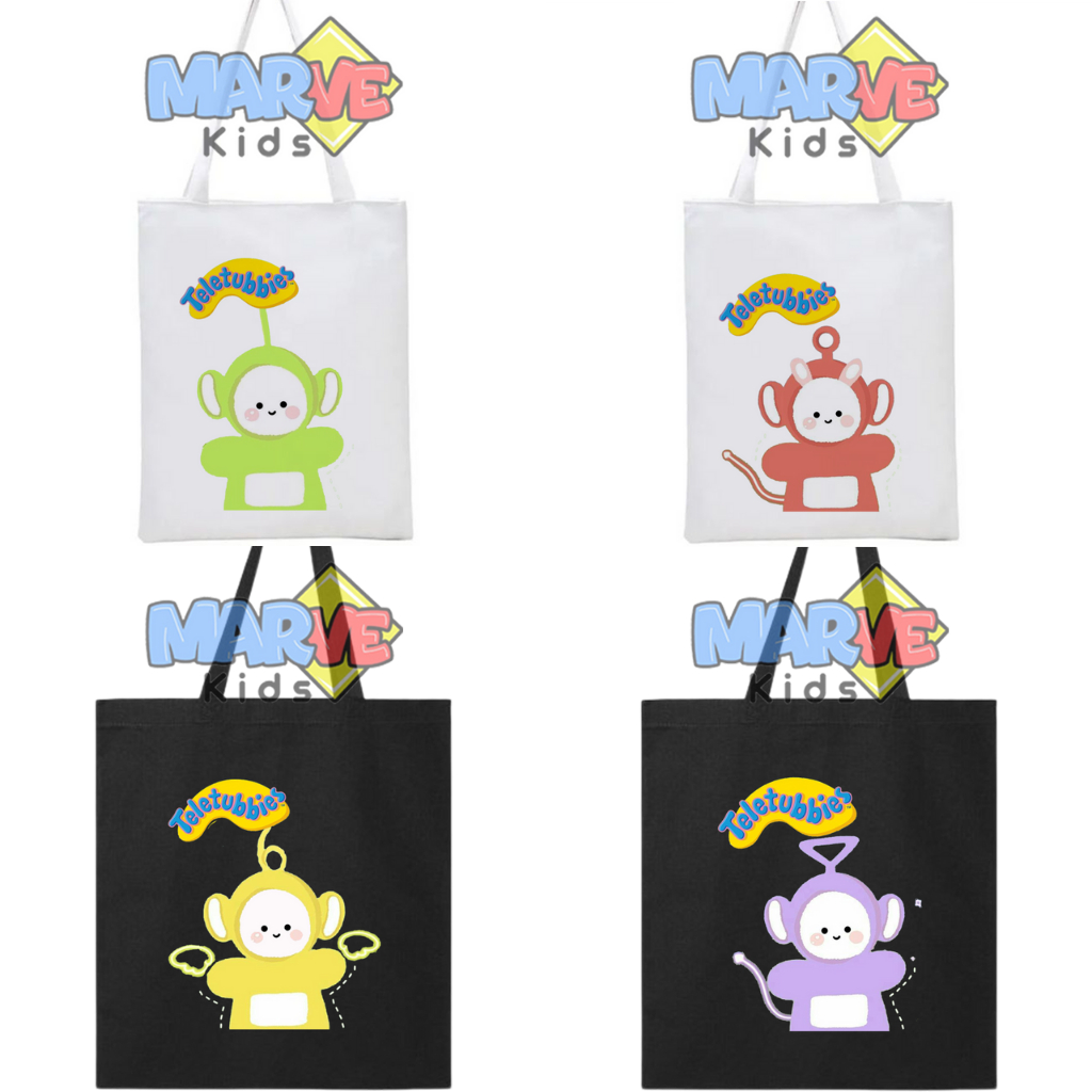 Totebag Tote Bag Anak Teletubbies Teletubies Lucu Goodie Bag Souvenir Tas Kanvas Ultah Ulang Tahun