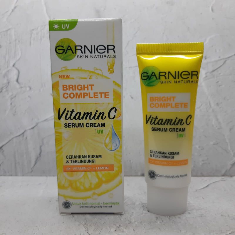 Garnier serum cream uv bright complete vitamin c+lemon 20ml bpom