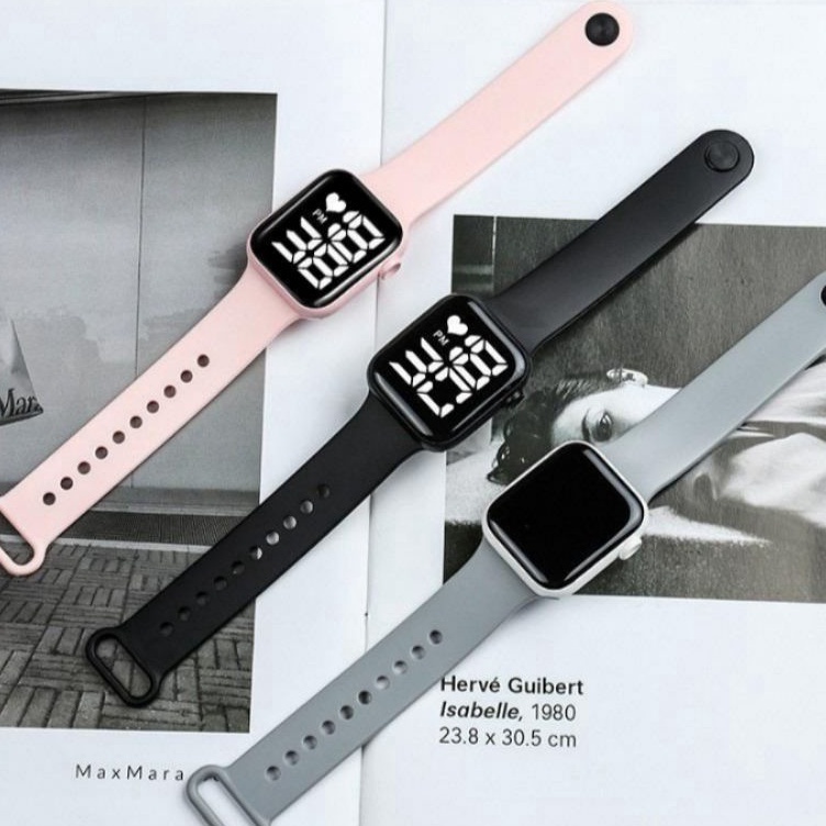 Jam Tangan Rubber LED Digital Jam Tangan Tali Karet  Marc Fashion Makassar COD ART N7R3