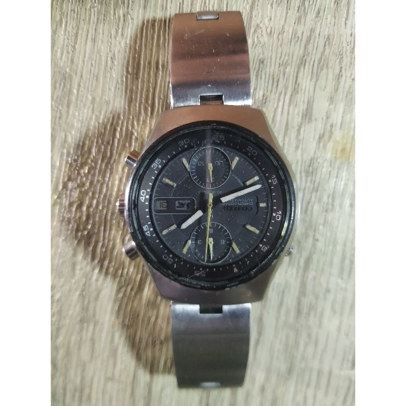 Citizen 67-9119 FLYBACK SPIDER Chronograph Automatic Black Dial Vintage Watch