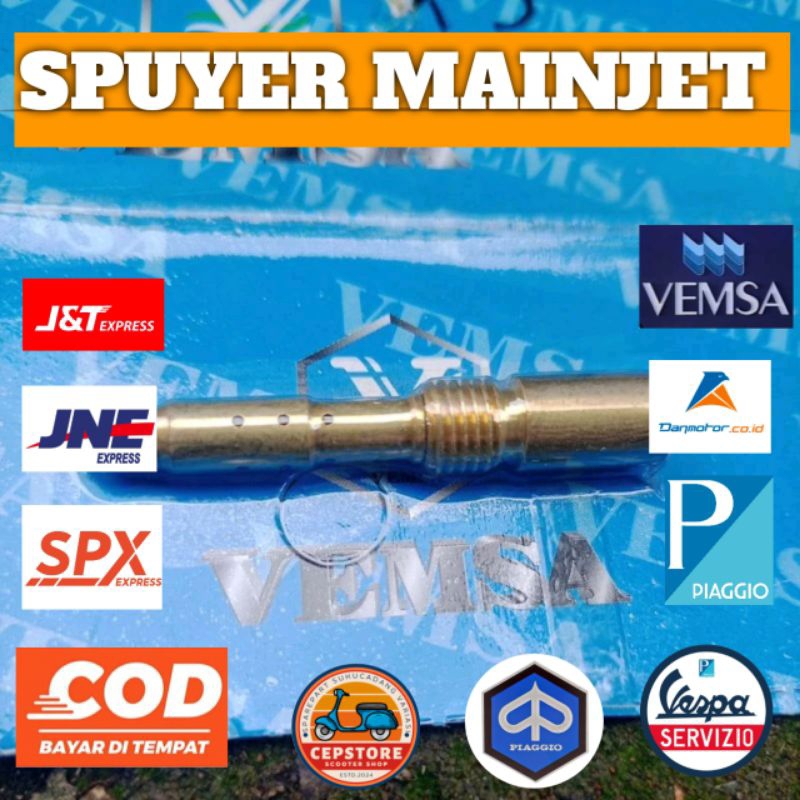 Spuyer mainjet set karburator vespa ps ukuran 120 E-1 92
