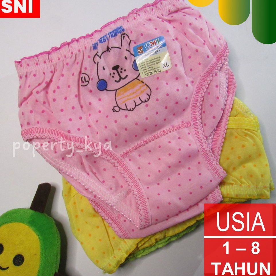 12 PCS CELANA DALEM ANAK PEREMPUAN 6 PCS CD ANAK USIA 1 TAHUN SAMPAI2345678TAHUNGAMBAR LUCU TERBARU 