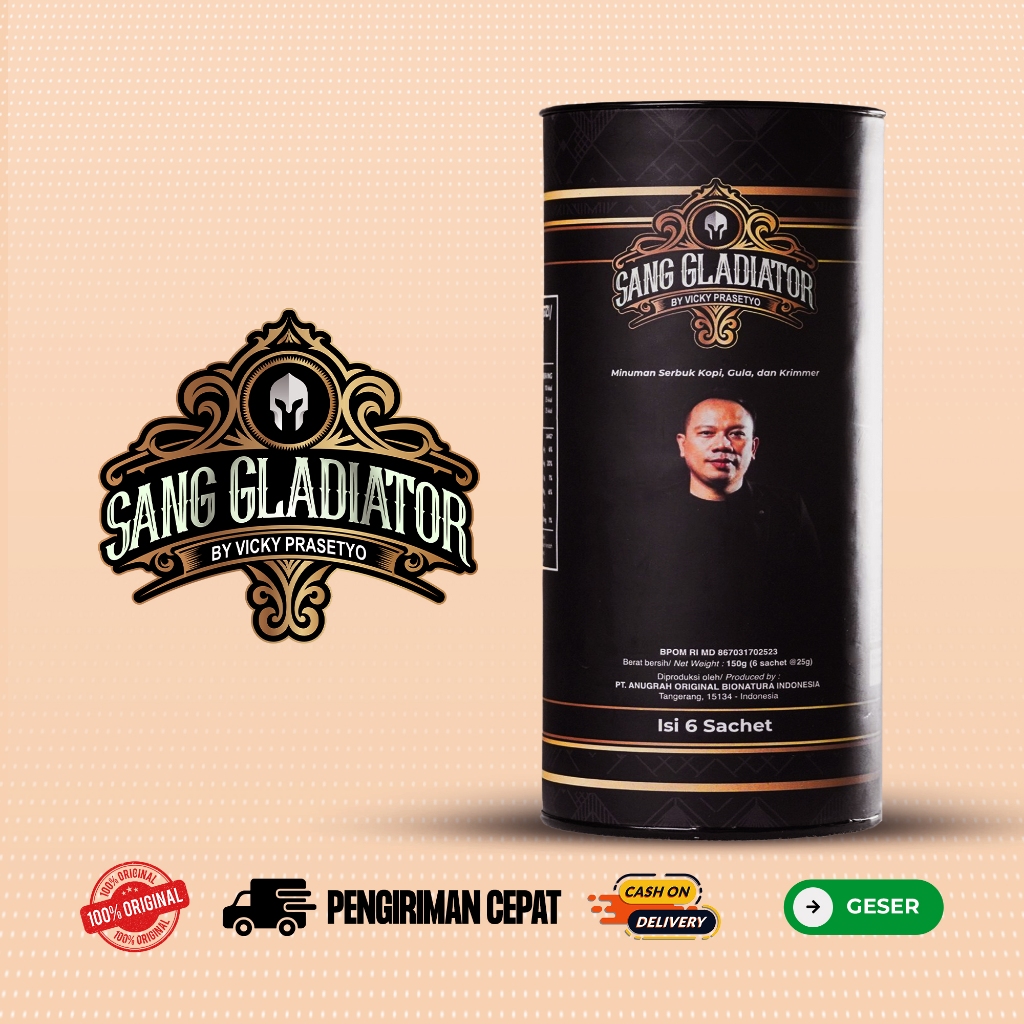 

Kopi Sang Gladiator Original | by Vicky Prasetyo 1 Kaleng 6 Sachet