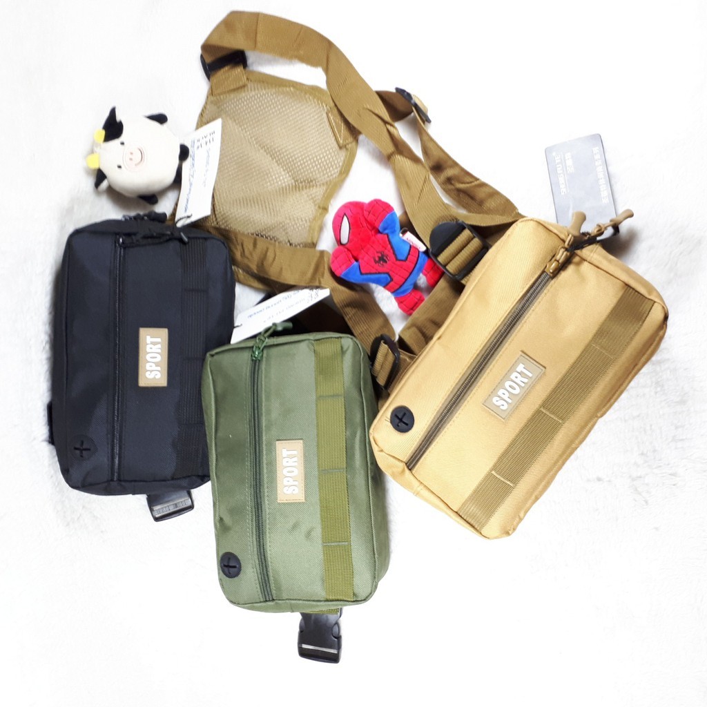 TAS DADA TAS TACTICAL CHESTBAG  SEPEDA BIKER WATERPROOF CHESTBAG MULTI POCKET USER TAS OJEK