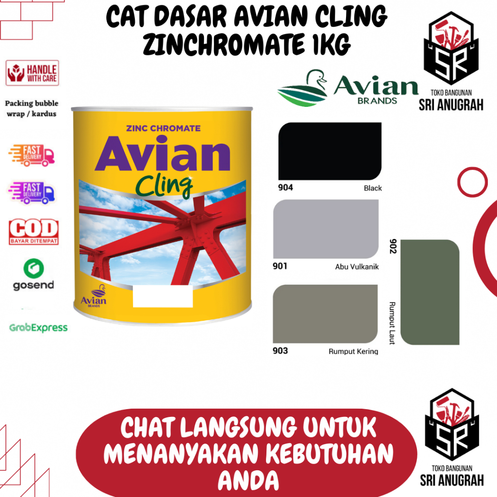 Cat Dasar Besi Avian Cling Zinchromate Kemasan 1KG