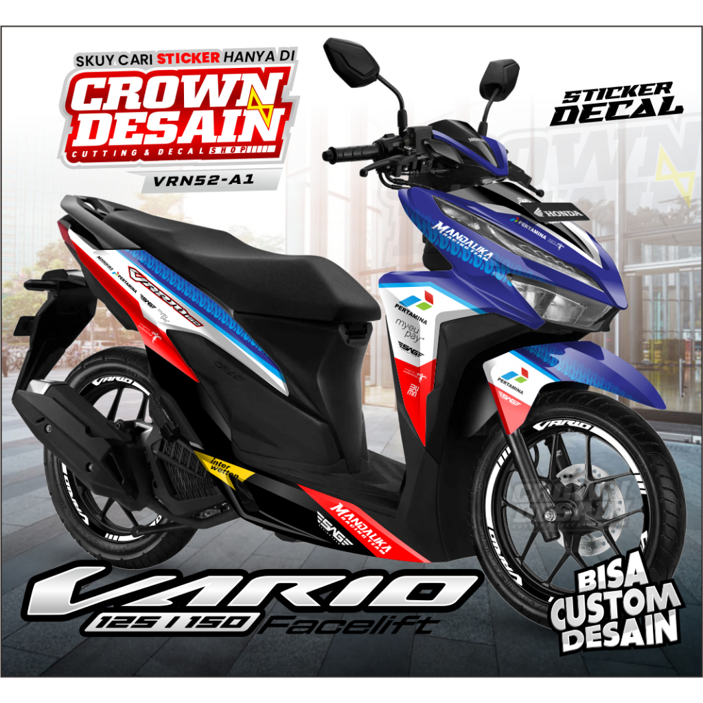 Aksesoris Sticker Fullbody Decal Vario New 150 Blue - Sticker Decal All New Vario 2021 - Sticker Dec