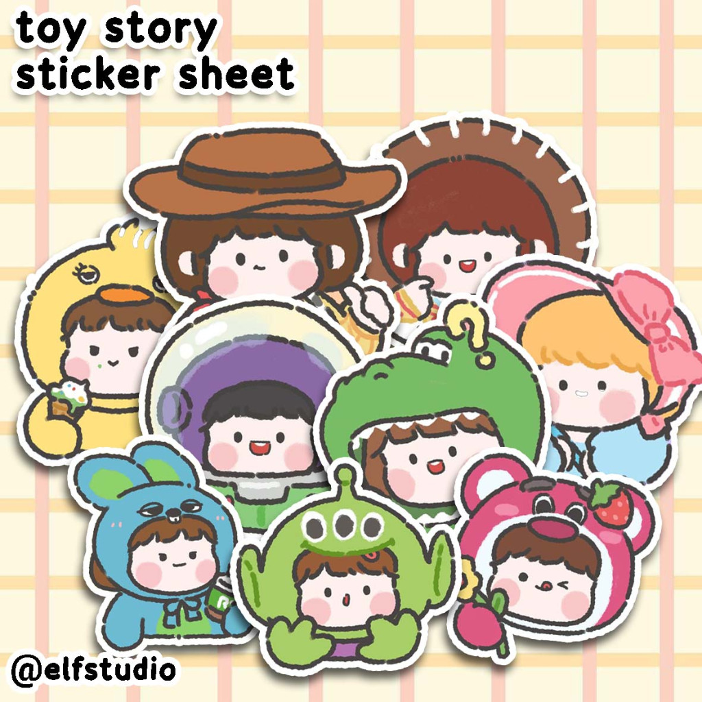 

Sticker Cute Toy Story X Sanrio Character Stiker Buku Jurnal Scrapbook Anak