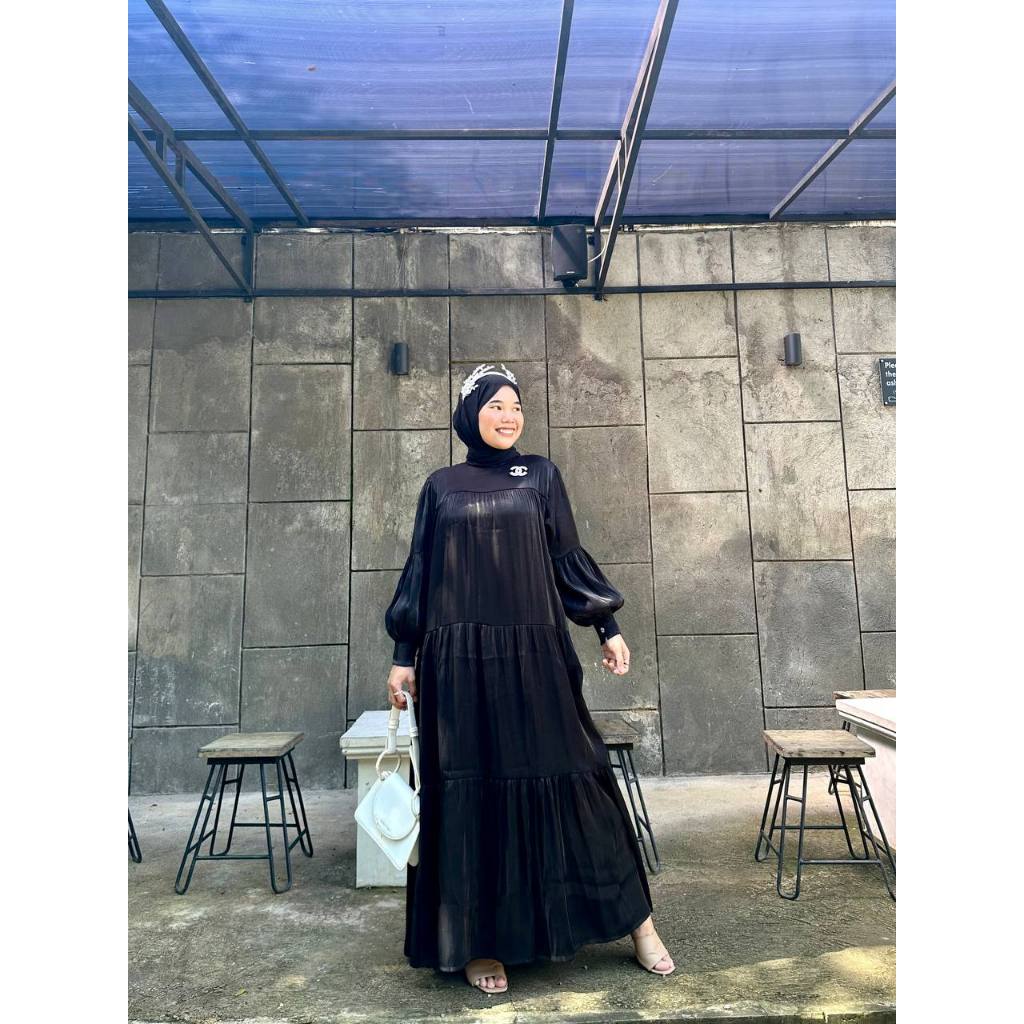 Shimmer Dress/Gamis shimmer/Dress Polos/Dress Murah