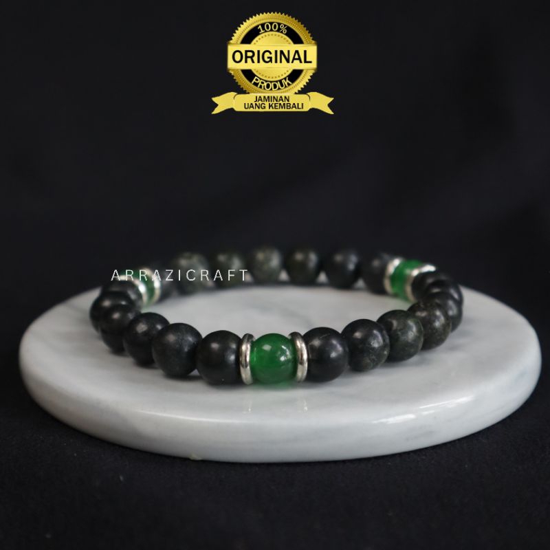 Gelang Batu Akik Hitam Alam Natural Original Black Onyx ASLI Pria & Wanita Dari Kalimantan