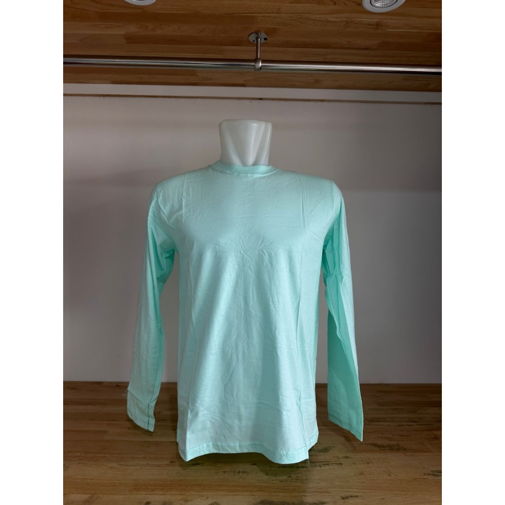 Kaos Premium Lengan Panjang Hijau Mint