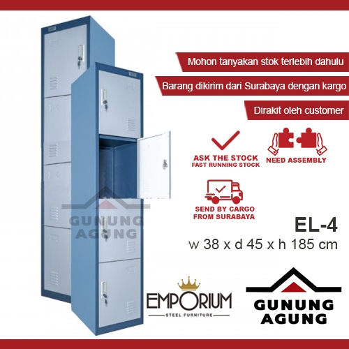 Loker Besi 4 Pintu Emporium EL-4 / Loker Karyawan 4 Pintu / Loker Besi Emporium / Loker 4 Pintu