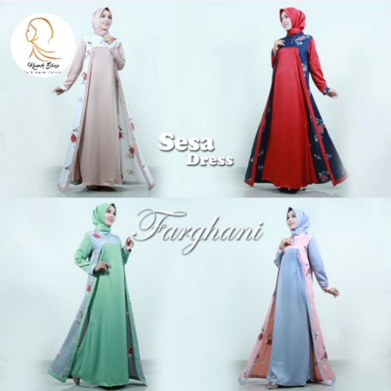 GADUNG GAMIS KERUDUNG FARGHANI SESA ORIGINAL UNTUK LEBARAN