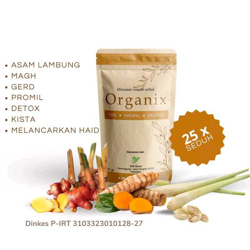 

Ramuan Organix Minuman Serbuk Herbal Untuk Asam Lambung Maag/Gerd